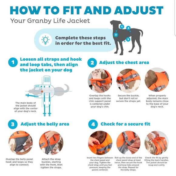 Outward Hound Granby Ripstop Dog Life Jacket Size Small - Picture 3 of 5